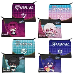 Game Honkai: Star Rail Small Wallets Pom Pom Luocha Dan Heng Kafka Himeko Cosplay Cartoon Canvas Bags Coin Purse Accessories