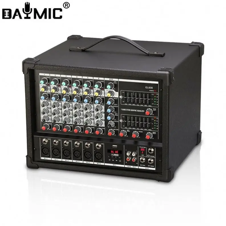 Karaoke 500W audio mixer Live show 6 Channel Professional Amplifier Audio Power Mixer