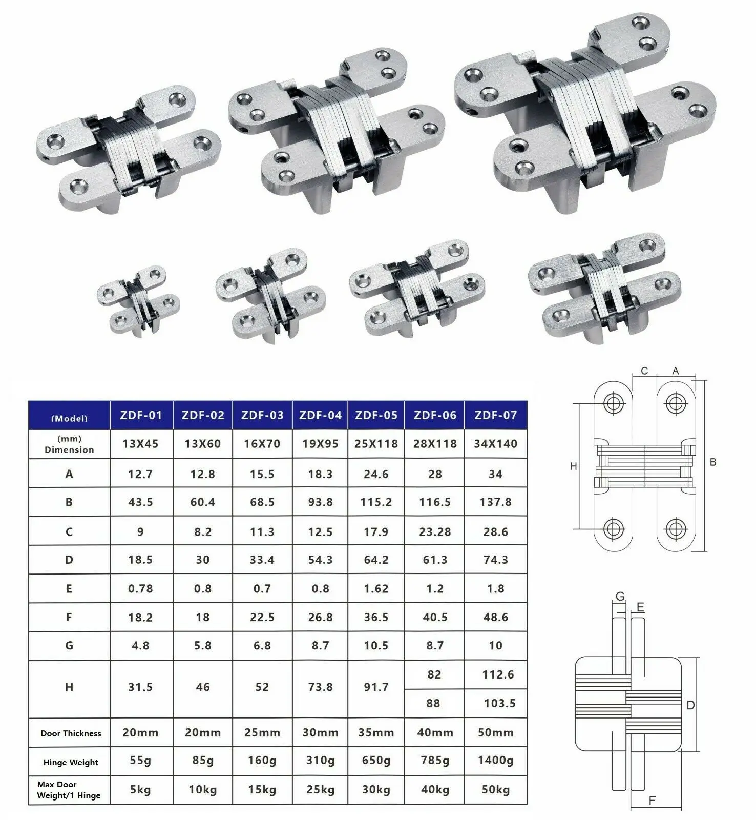 1pcs Stainless Steel Hidden Hinge 304 Silent Close Invisible Mounting Concealed Cross Door Hinge Folding Door Window Furniture stainless steel hinges door hinges