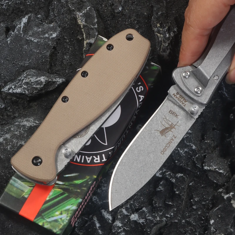 Folding pocket knife AUS-10A Steel blade Outdoor Survival Tactical Knife EDC Hunting portable self-defense tool 3