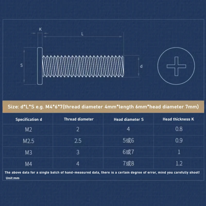 M3 M4 M5 M6 CM Nickel Plated Phillips Flat Head Screws Notebook Digital Screws