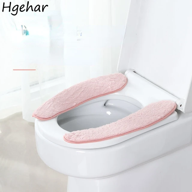 Introducing the Toilet Seat Cover Warm Bathroom Winter Solid Simple Washable Fleece