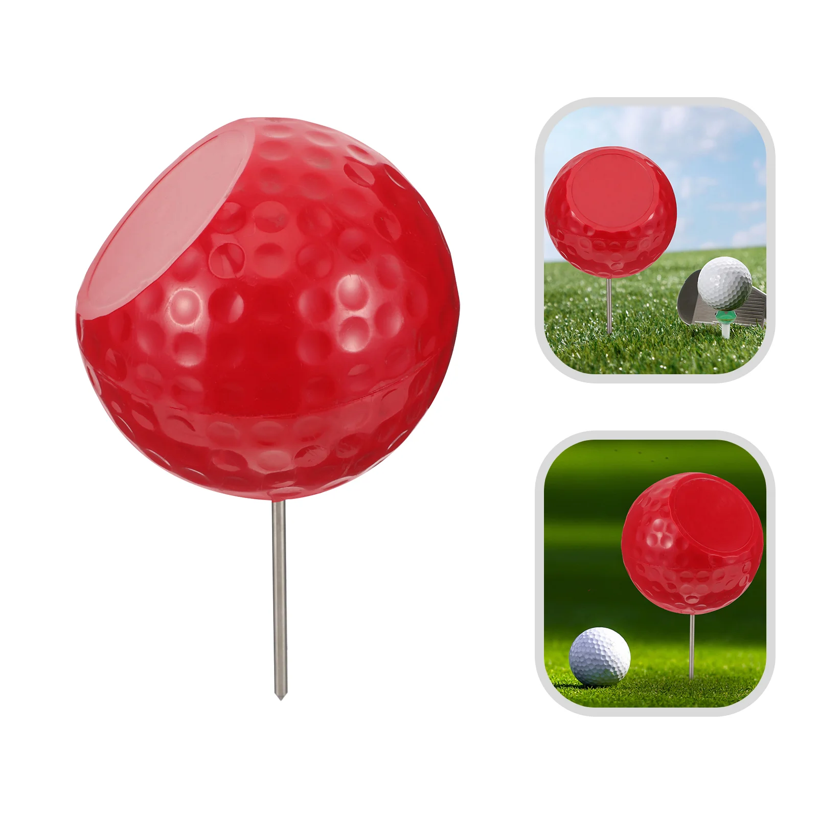 Golf Course Tee Mark Sign Golden Supplies (red Bevel) Ground Insert Golfing Marker Golfs Balls Supply Signs Holder Portable