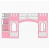 Twin Size Loft Bed with Storage Staircase and Window, Wood Playhouse Bed Frame with Storage for Boys, Girls 3