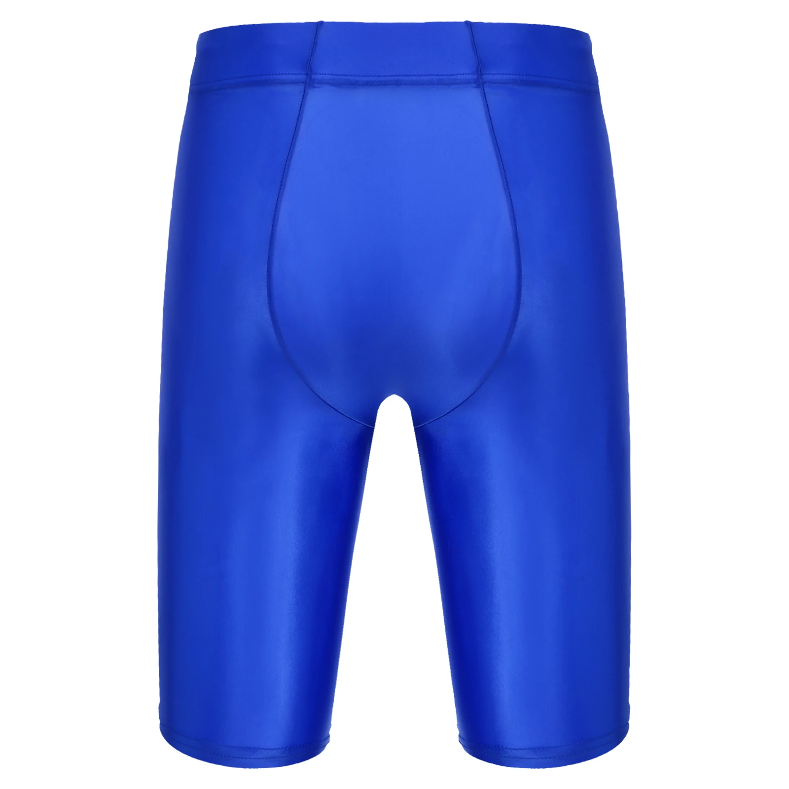 Mens Shiny Glossy Board Shorts Beach Swim Trunks Shorts Sport Fitness Gym Bottom Elastic Waist Short Leggings Swimsuit Swimwear