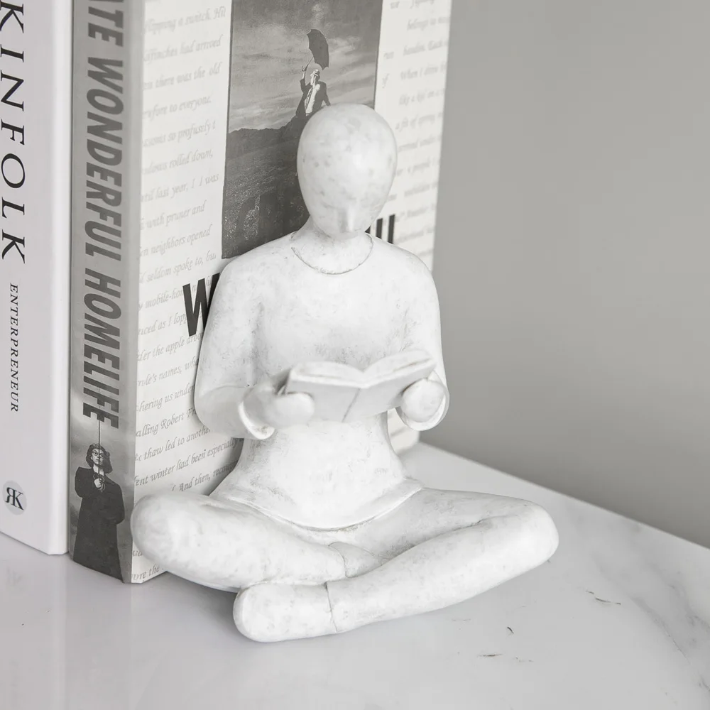 メルスリーBOOK型小物入れ♥スプール♥(*´艸｀*)すずらん布花♥ Abstract White Reading Bookend Nordic Simple Home Decoration