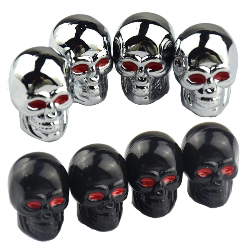 

Airtight Seal Cover 4pcs Tire Skull Valve-Caps Fits for Motorcycles for Cars