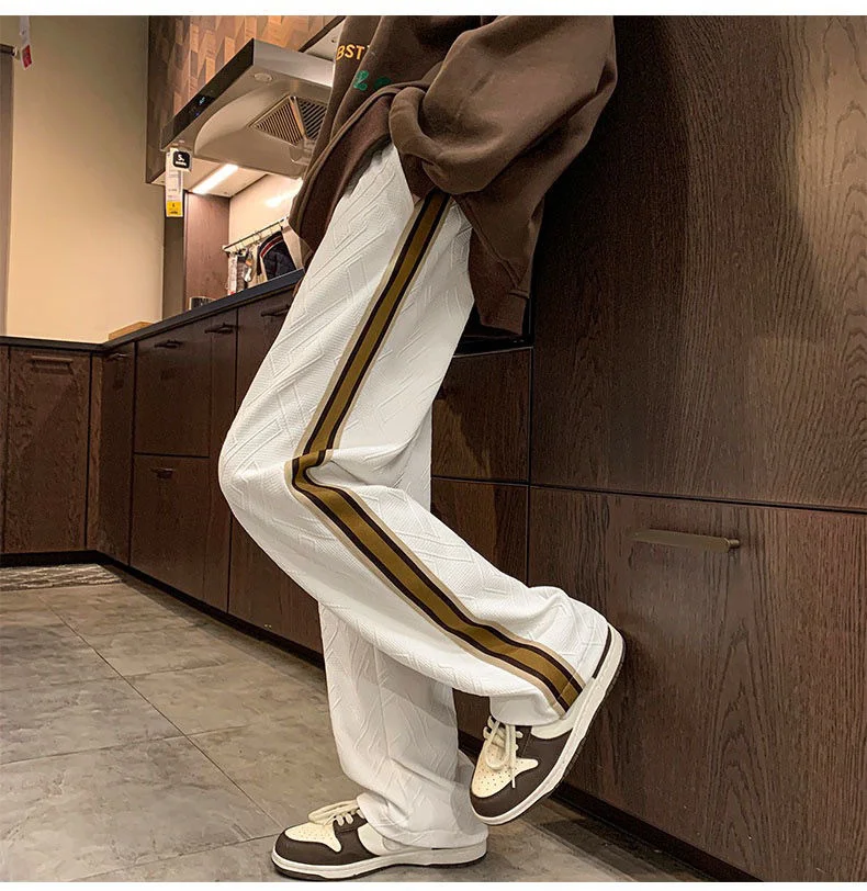Autumn Warm Sweatpants Oversized Y2k Leather Pants Korean Kpop Straight Wide Leg Casual Pants Baggy Streetwear Trousers Women