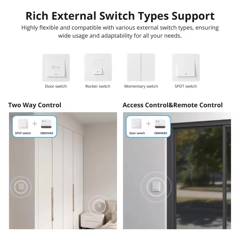 SONOFF MINI R2 / ZBMINIR2 / ZBMINI-L2 Voice Control MINI Switch Zigbee / WiFi Smart Switch Work With Alexa eWelink Google Home 2