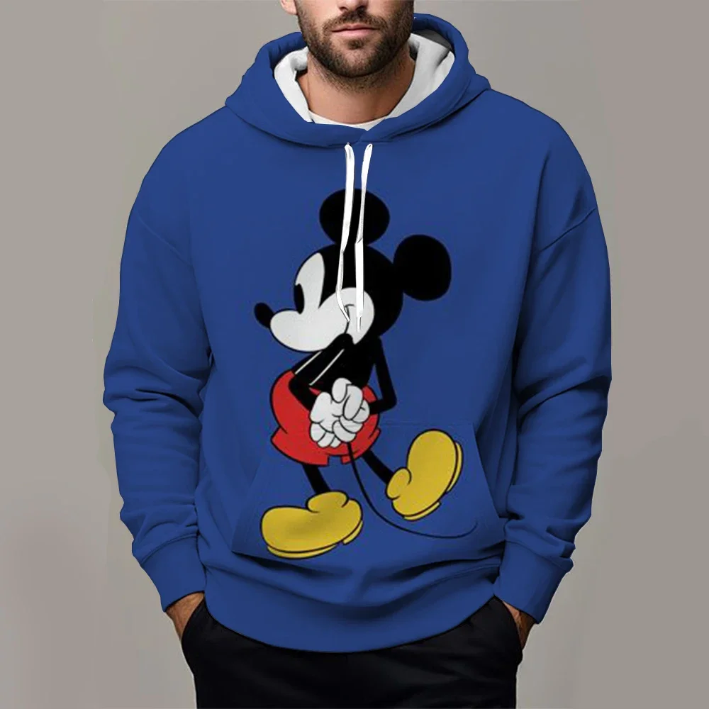 Disney Men's Hoodie MINISO Boys Girls Pullover 3D Printed Mickey Mouse Hoodie Casual Men's Hoodie Oversized Men's Clothing 4