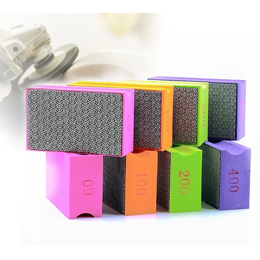 1/4pcs Diamond Hand Polishing Pads 95x60mm Tile Glass Abrasive Grinding