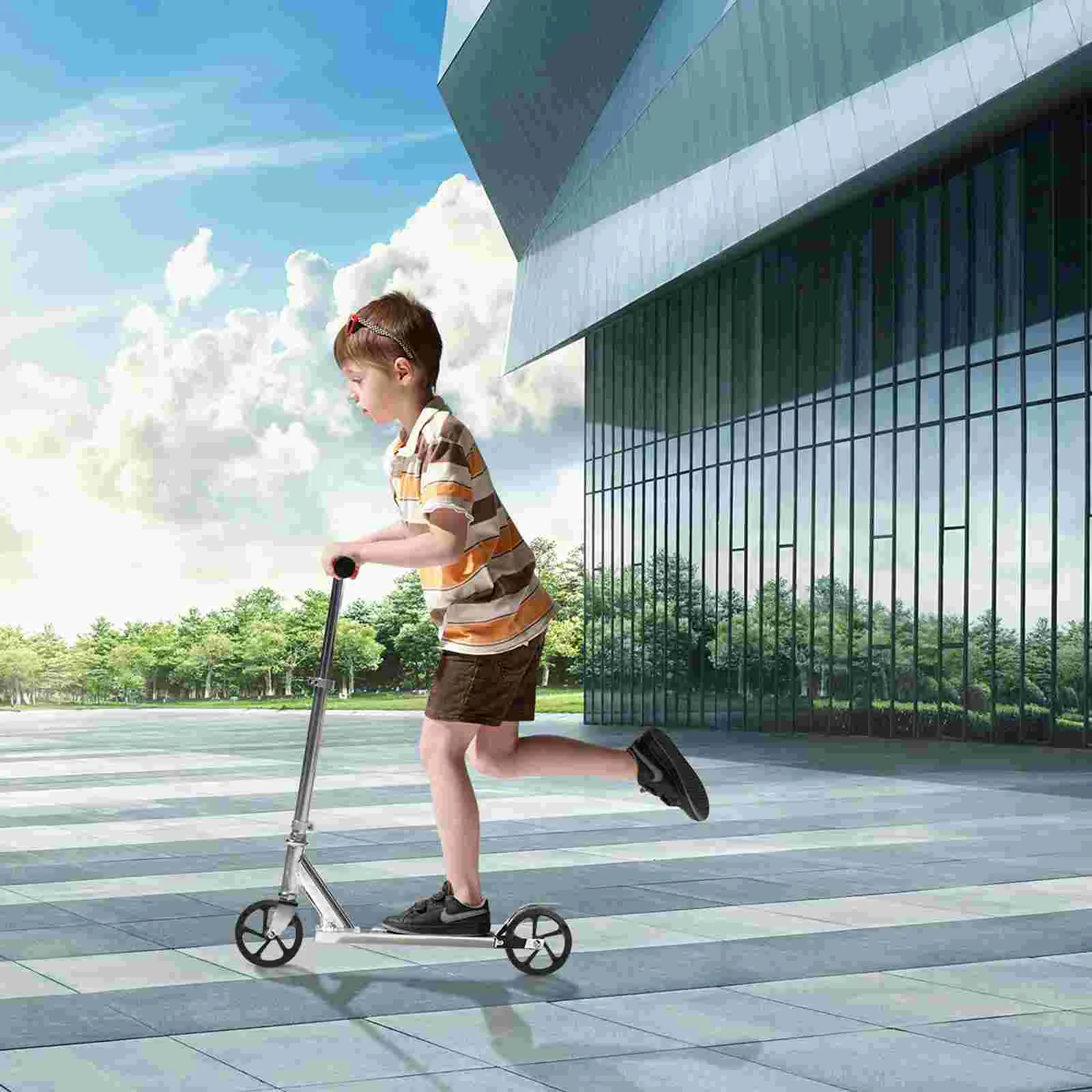 

2 Pcs Electric Car Skateboard Wheels Child Scooters Bearing Pu High Elastic Mute