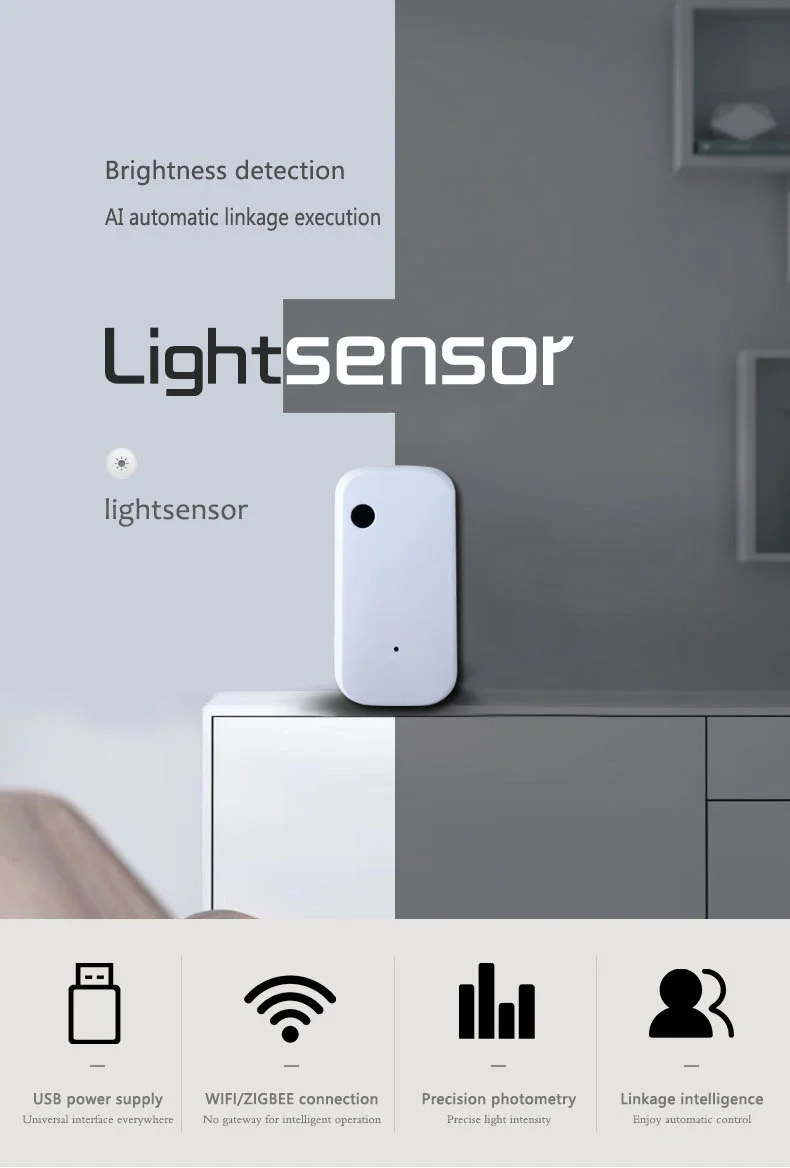 Tuya Smart WiFi/ZigBee Light Sensor Illumination Brightness Detector Automation