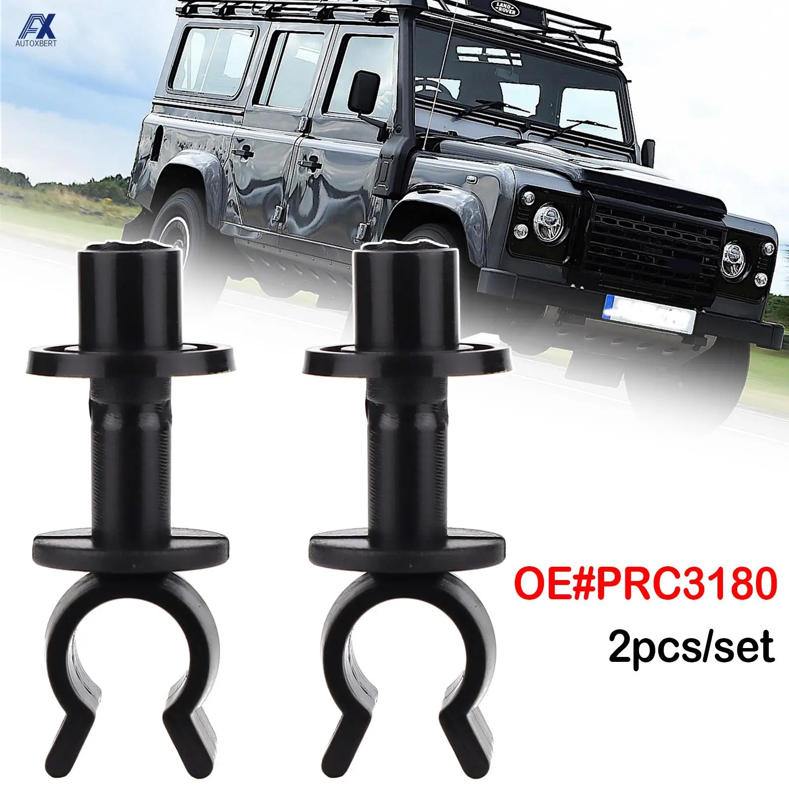 2pcs Hood Bonnet Support Stay Prop Clips Retainer For Land Rover Defender 90 110 130 TD5 Discovery 1 Range Rover Classic PRC3180