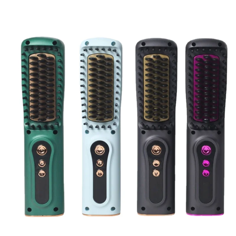 

Professional Wireless Hair Straightener Curler Comb Fast Heating Negative Ion Straightening Curling Brush Styling Tool