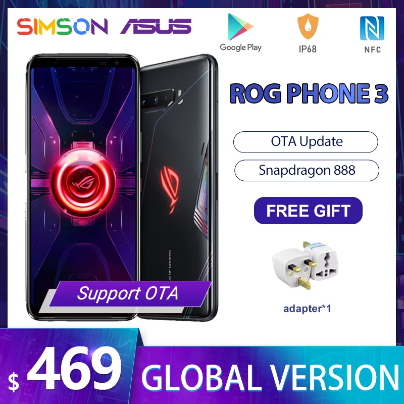 Global ROM ASUS ROG 3 Phone 5G Smartphone Snapdragon 865Plus 256GB 6000mAh  NFC Android Q 144Hz FHD+ AMOLED Gaming Phone ROG3 - AliExpress Cellphones \u0026  Telecommunications