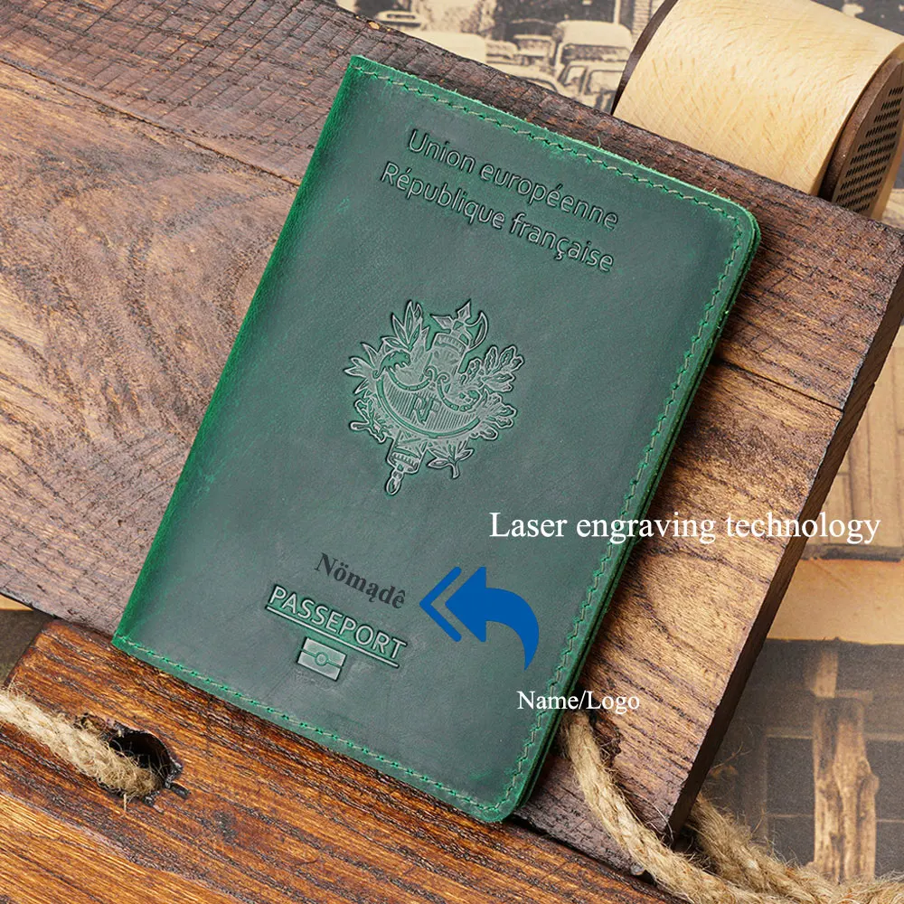 Personalized Genuine Leather Passport Cover and Travel Wallet