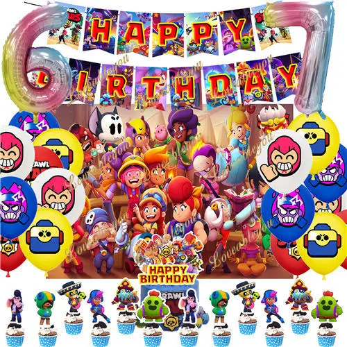 Shooting Game Party Supplies Boys Favor Game Birthday Party Decoration Baby Shower Happy Birthday Flag Game Tablecloth Cake Topper Thanks Gift Bag Tableware