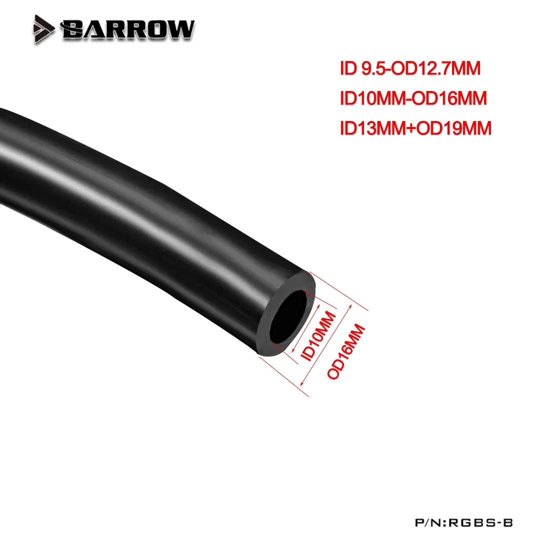 BARROW Water Cooling Soft PVC Tube ID9.5mm+OD12.7mm/ID10mm+OD16mm/ID13mm+OD19mm Tubing Hose for PC Computer CPU Water Cooler water cooling tubes