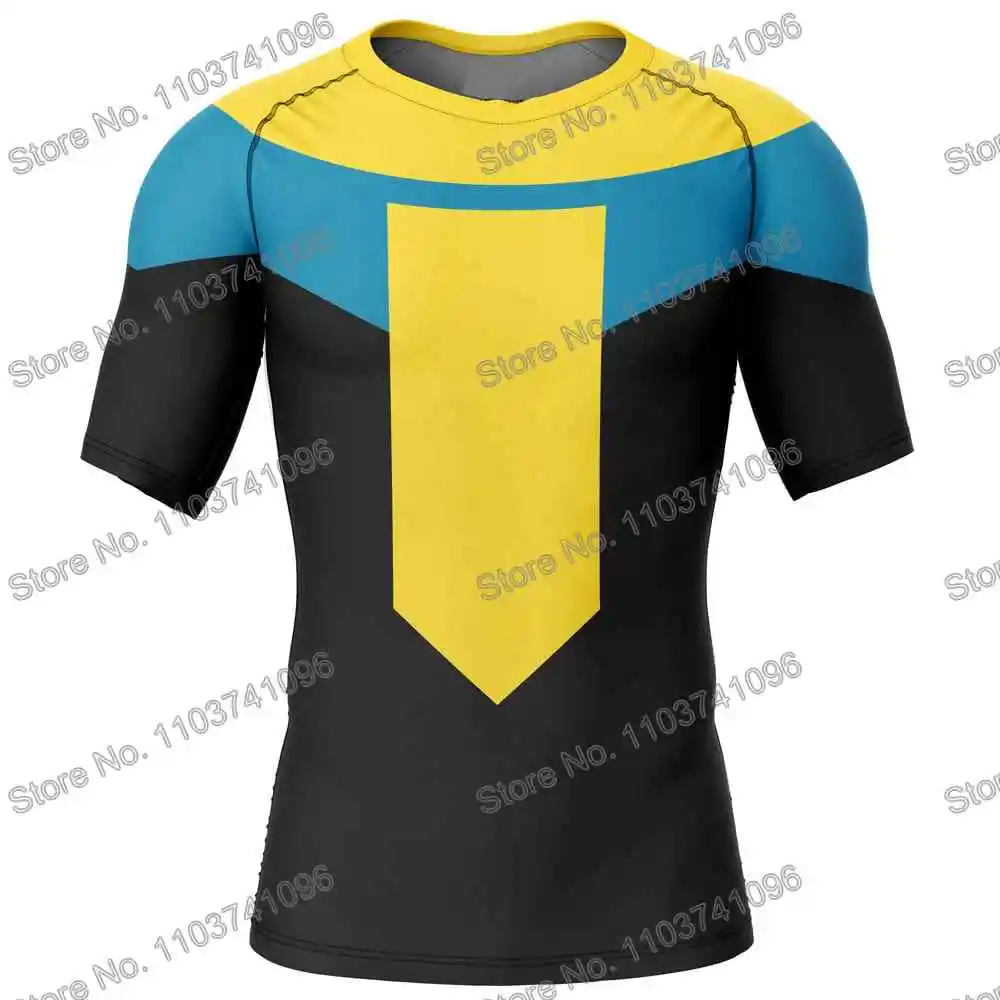 Invincible Surf Clothing BJJ MMA Men Rash Guard Short Sleeve Diving T-Shirt Tight Swimwear Summer Beach Floatsuit Women GYM Tops