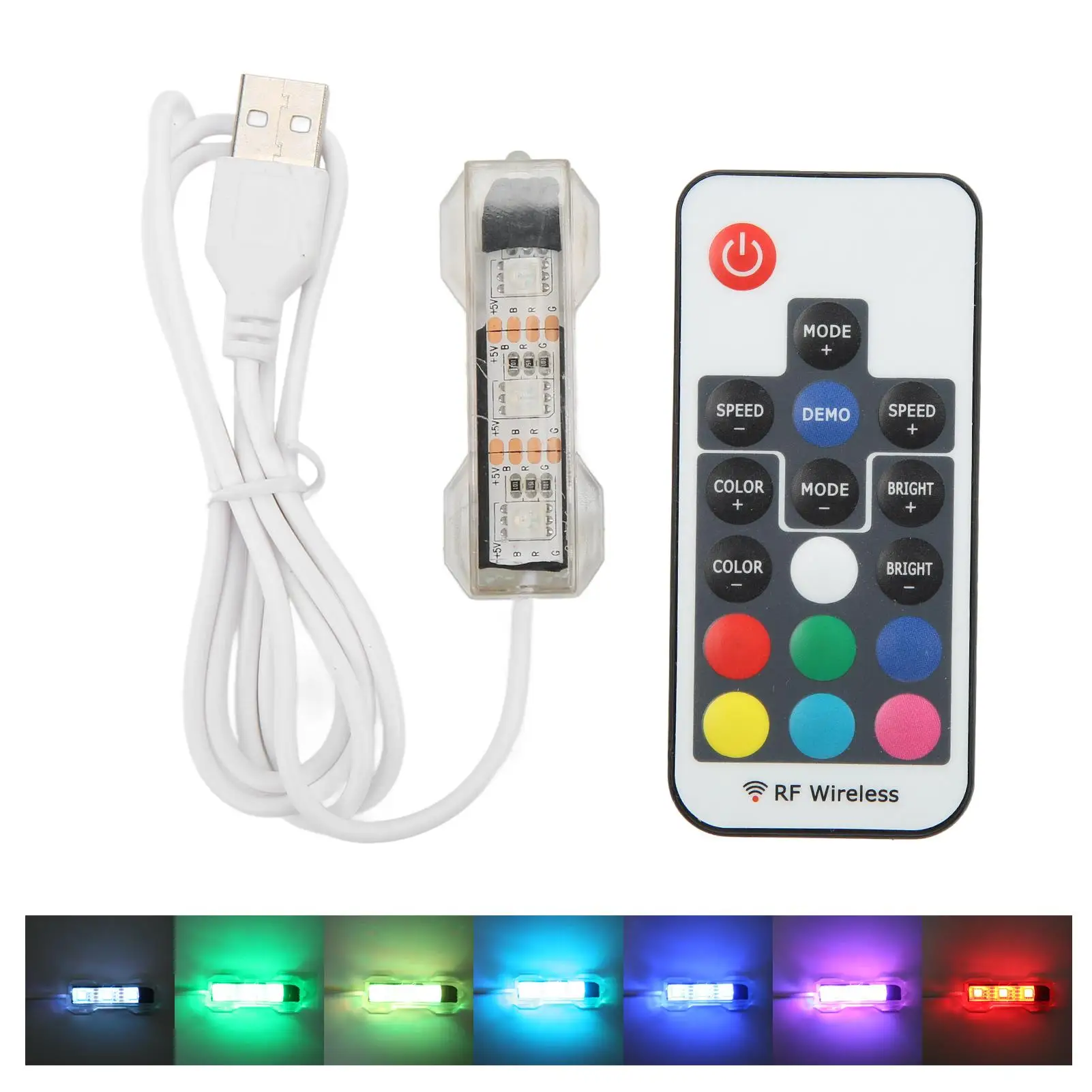 Waterproof LED USB Aquarium Light with Remote Control Compact Lighting for Tanks & Aquatic