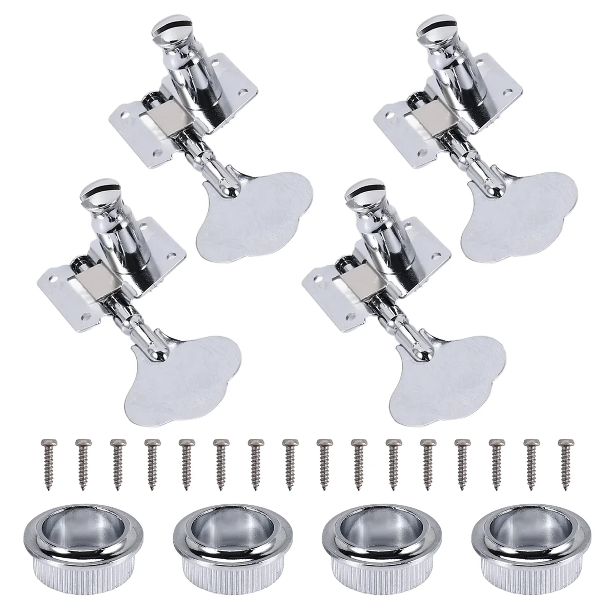 Guitar Tuning Pegs Guitar Tuning Pegs Electric Bass Tuner Peg Guitar Open Gear Tuning Pegs Machine Heads for Fender Jazz Bass Silver 4Pcs