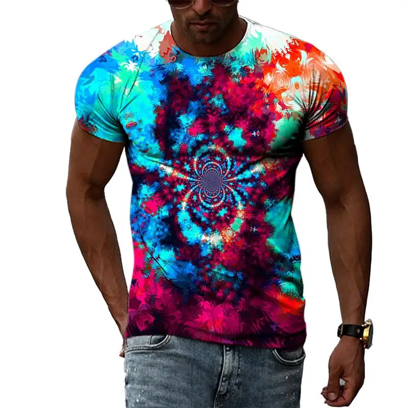 Camiseta Manga Corta Cuello Redondo Hombres Impresión En 3d