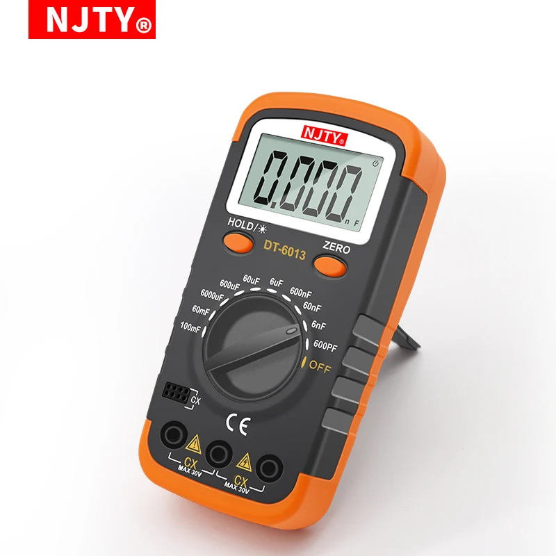 NJTY Digital Multimeter 6000 Count True Rms AC/DC Voltage Current NCV Transistor Accurate Auto Range Tester 100000uF Capacitance 5