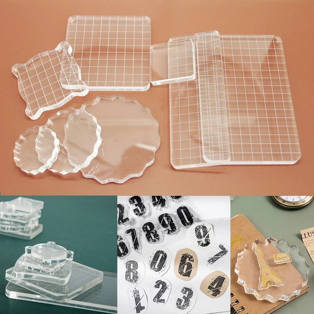Clear Acrylic Stamp Block High Transparency 6 Assorted Sizes for  Transparent Seal Stamp DIY Scrapbooking Photo Album Decorative - AliExpress