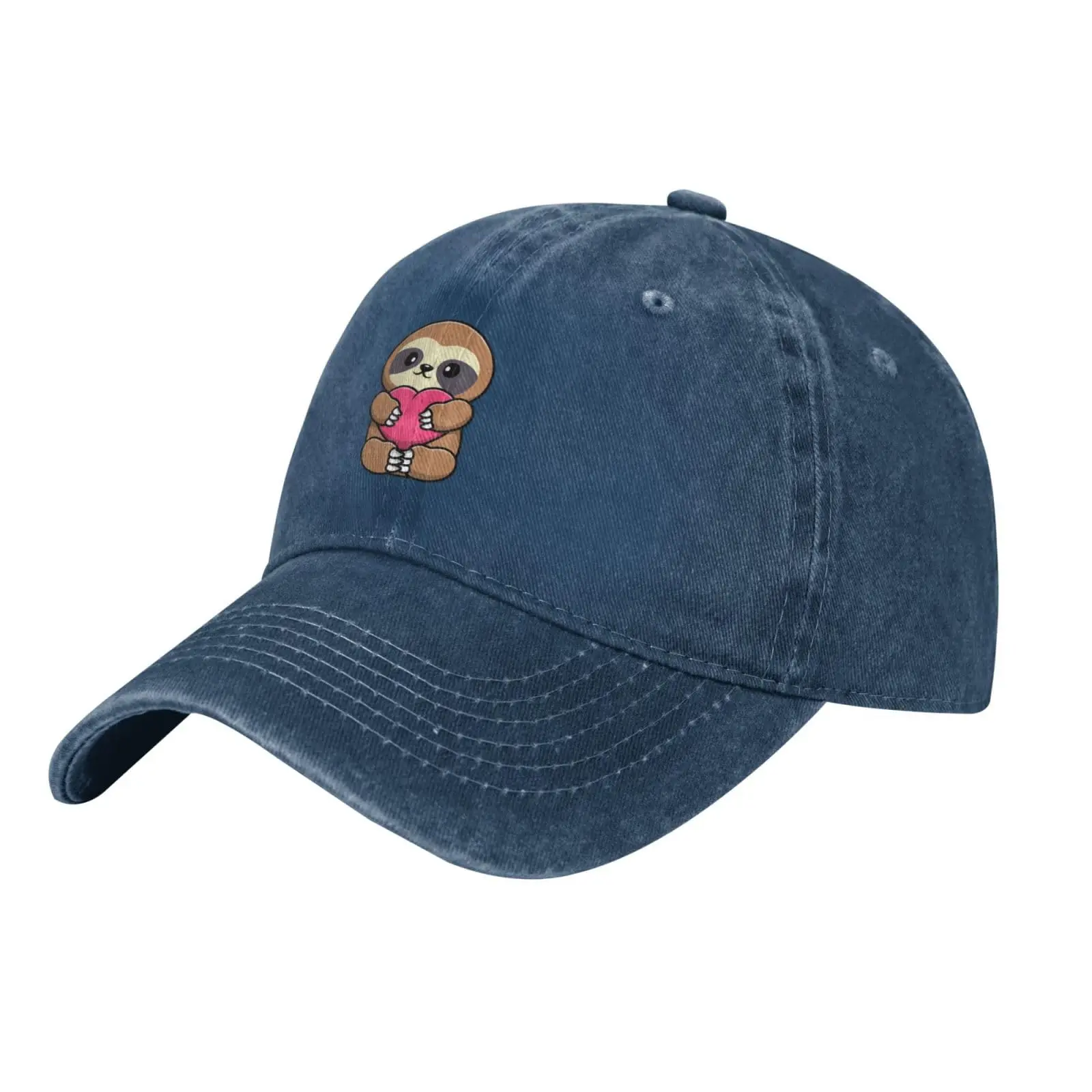 Cute Sloths Embrace Love Baseball Cap Women Men Hat Vintage Cowboy Hats Trucker Sun Hat Navy Blue
