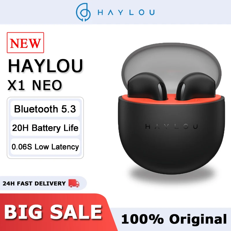 

Original HAYLOU X1 Neo TWS Bluetooth 5.3 Earphones 0.06s Low Latency 20H Battery Life Lightweight Touch Control Wireless Headset