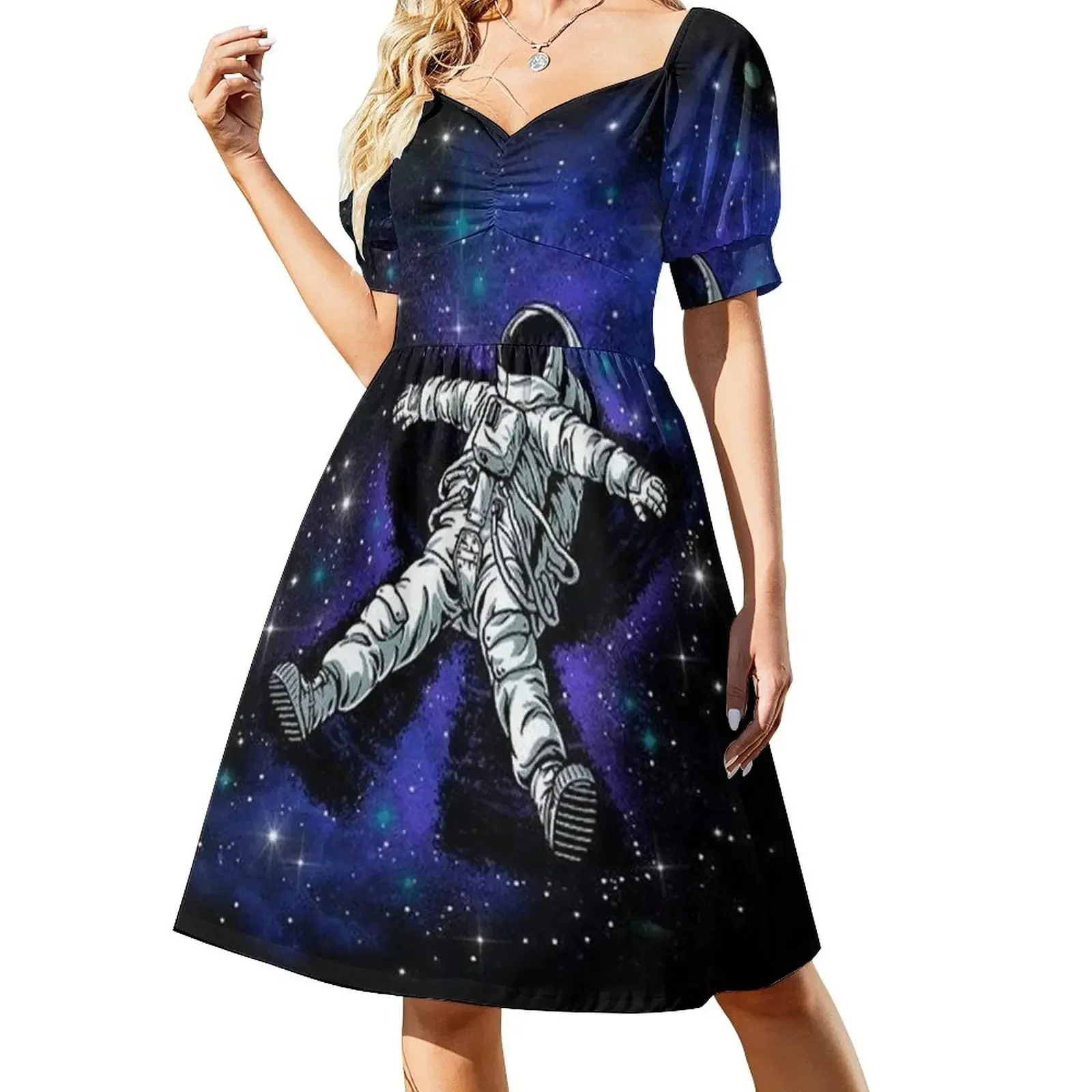 thumbnail image 1 of Vestido de manga corta Space Man Astronaut Art vestido de playa vestidos para fiesta de graduación vestido de verano para mujer moda para niñas, 1 of 7
