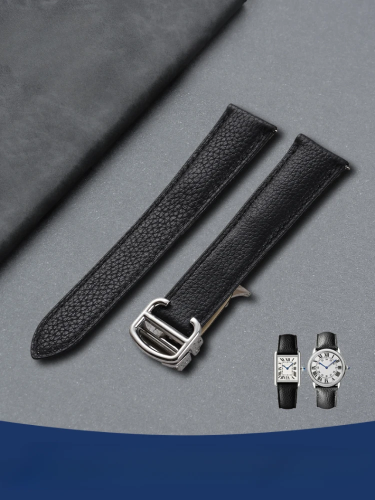 Con Strumento Fibbia In Acciaio Inossidabile Solido Sostituisci Gli Accessori Per Cartier Tank Must London Solo 16 17 20 22 23Mm Cinturini In Pelle Bo