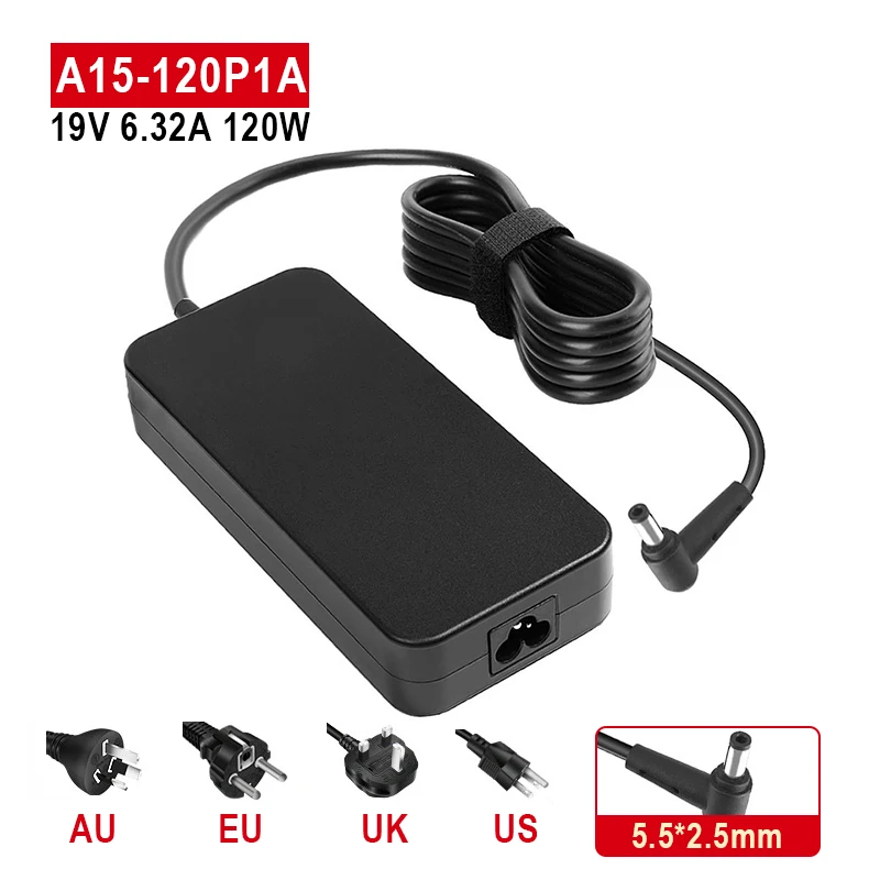 

19V 6.32A120W 5.5*2.5mm Laptop charger Power Adapter AC adapter for Asus PA-1121-28 ADP-120RH B ASUS N750 N500 G50 N53S FX50J