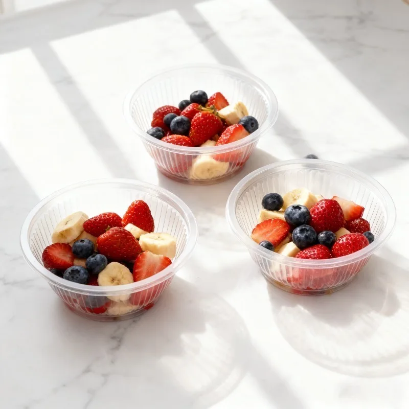 Set of 50/100 Disposable Transparent Plastic Bowls