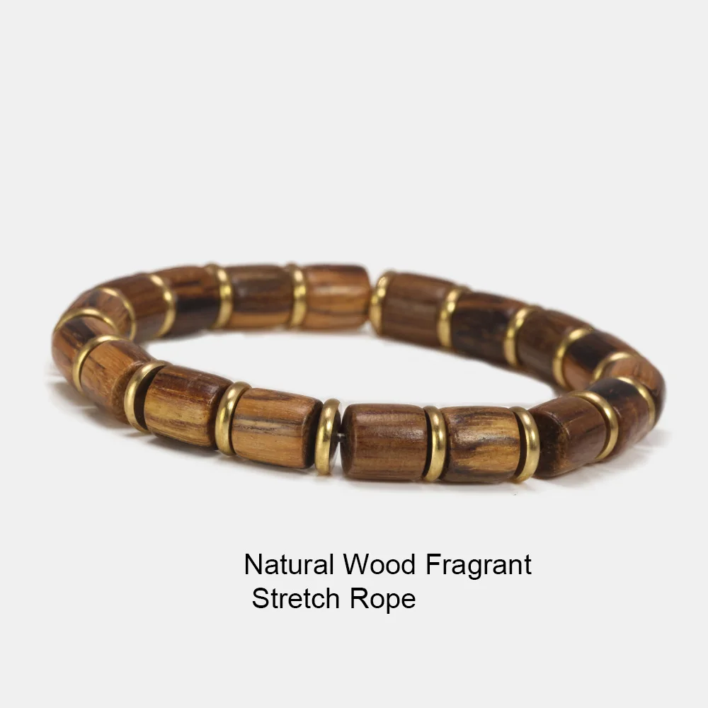 Genuine Natural Nanmu Wooden Beaded Bracelet Men Handmade