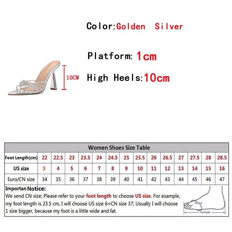 Liyke Sexy Crystal High Heels Slides for Women - Summer Fashion Sandal Mule Shoes