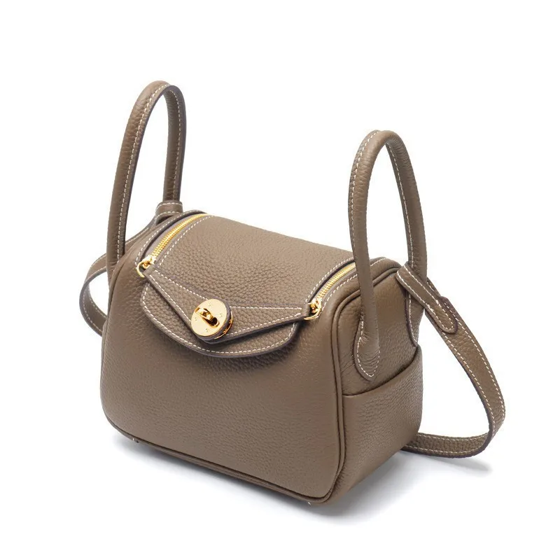 Head Layer Cowhide Women's Handbag Genuine Leather with Shoulder Strap Free Shipping Small Shoulder Bag for Women