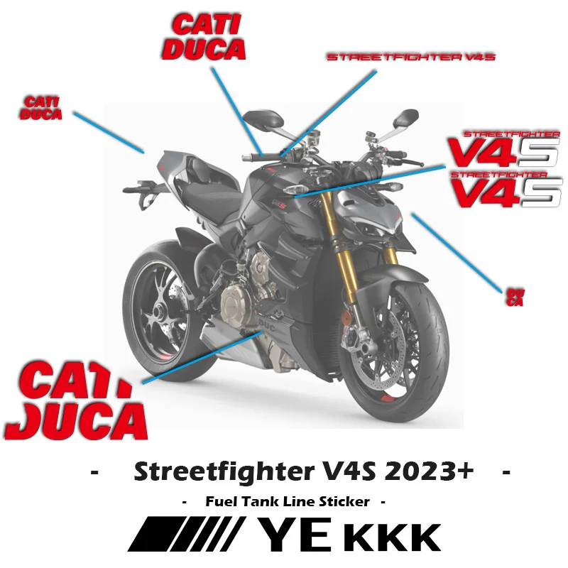 

For Ducati Streetfighter V4S 2023 2024 New Fairing Case Sticker Decal Streetfighter V4S LOGO Reprint