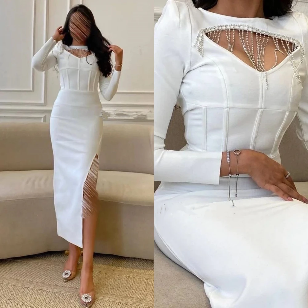 

Sexy High Quality V-neck Sheath Anke Length Prom Dresses Formal Ocassion Gown Satin vestidos para mujer elegantes y bonitos