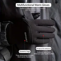 Men Winter Waterproof Cycling Gloves Outdoor Sports Ski Running Motorcycle Touch Screen Fleece Gloves Non-Slip Warm Full Fingers 3
