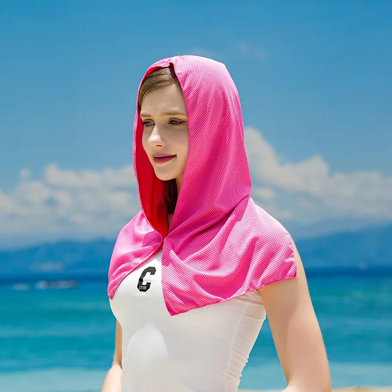 U-shaped Hoodie Cooling Towel Beach Camping Gym Sun Protection Quick Drying Cloth for Men and Women
