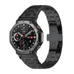 Luxury Stainless Steel Business Metal Watchband Bracelet - Amazfit T - REX 3 (Black)