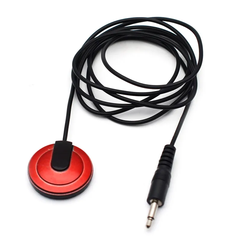 10Pcs Clip Red Case Guitar Pickup Piezo Contact Microphone Pickup with 3.5 Mono Jack Output