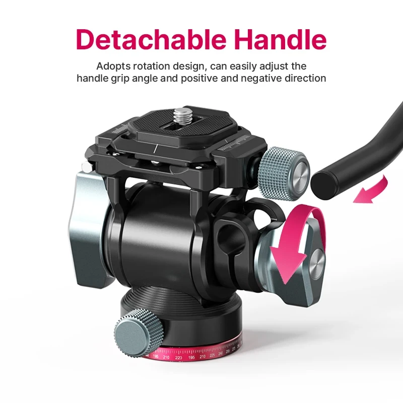 Ulanzi U-190 Small Hydraulic Ball Head Camera Professional Tripod Head 360 Panoramic Universal Ballhead for DSLR Tripod Monopod