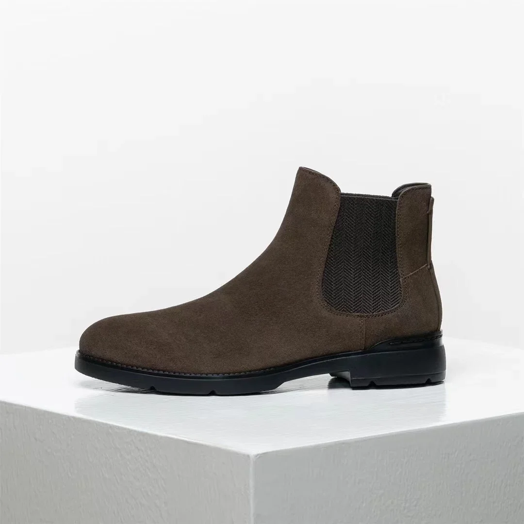 

Brand designer Hand-polished old textile Cortina Chelsea boots can flexibly match business and casual wear.