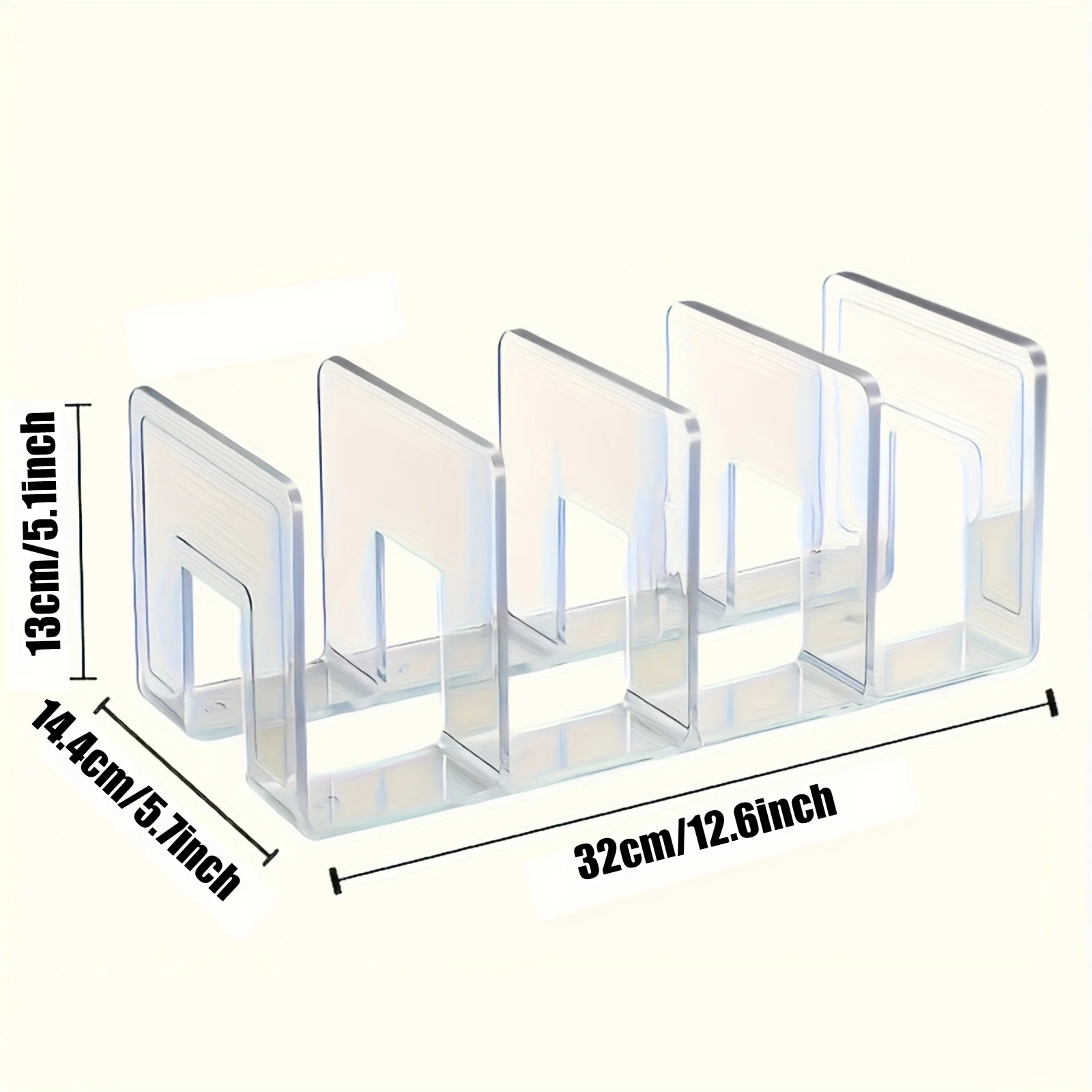 32.0cm 가방 정리함, 핸드백용 투명 4칸 가방 정리함, 보관용 선반 칸막이가 있는 스카프 - 2/4개