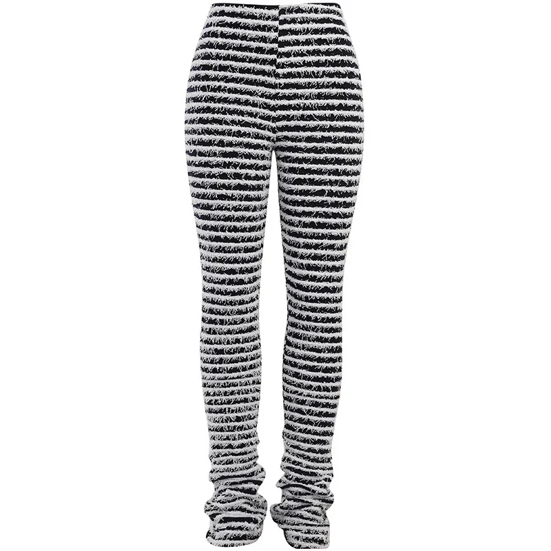 Sexy High Waist Pants for Woman Casual Yellow Stripes Hip Lifting Casual Pants Fashion 2024 Summer New Streetwear Trousers