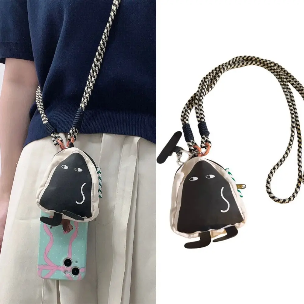 Cute Anti-Lost Lanyard Coin Purse Cartoon Nylon Money Bag Small Wallet Girl Boy