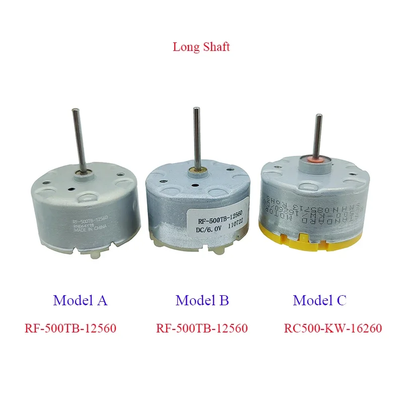 마이크로 500 롱 샤프트 DC 모터 6V 9V 12V 금속 브러시 미니 32mm 원형 스핀들 DIY 자동 분무기 알람 라이트 스위퍼용